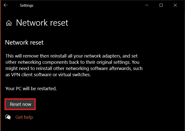 วิธีรีเซ็ตการตั้งค่าเครือข่ายใน Windows 10 