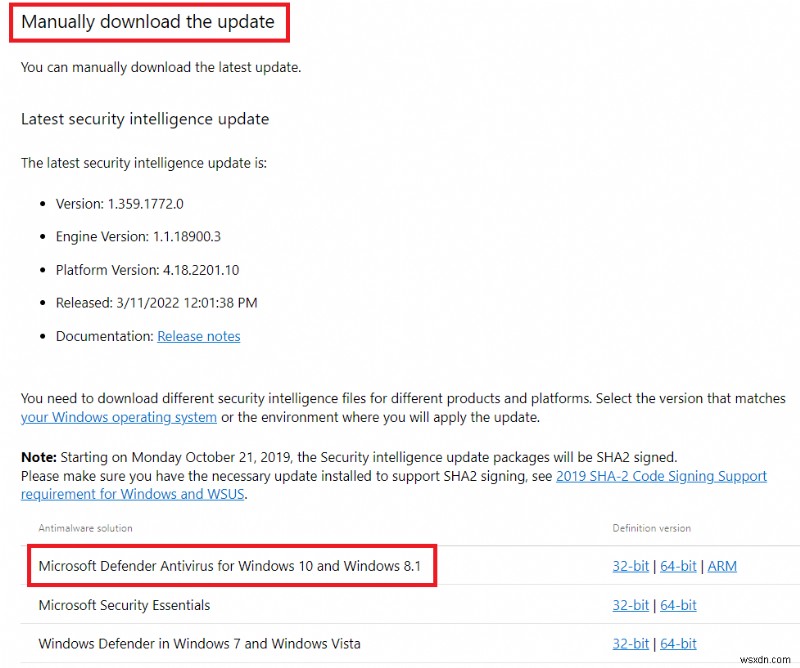 วิธีดำเนินการอัปเดตคำจำกัดความของ Windows Defender 