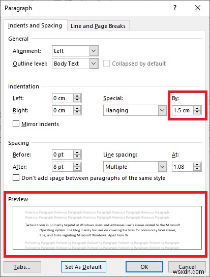 วิธีสร้างการเยื้องแฮงก์ใน Word และ Google เอกสาร