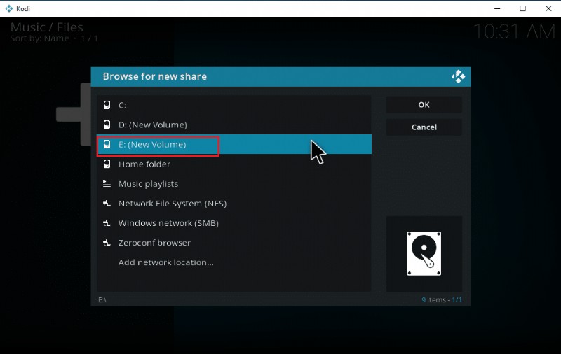 วิธีการเพิ่มเพลงใน Kodi