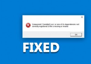 แก้ไข COMDLG32.OCX ที่หายไปใน Windows 10 