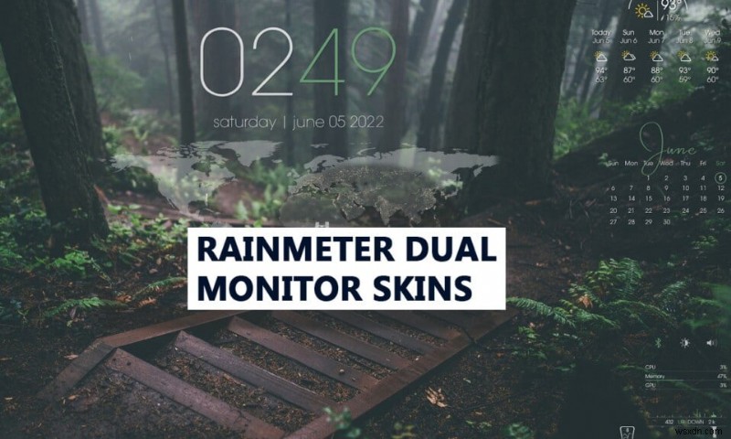 วิธีตั้งค่าสกิน Rainmeter Dual Monitor บน Windows 10 