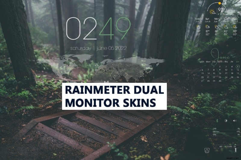 วิธีตั้งค่าสกิน Rainmeter Dual Monitor บน Windows 10 