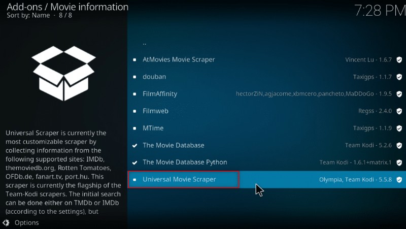 วิธีเพิ่ม IMDB บน ​​Kodi ใน Windows 10 