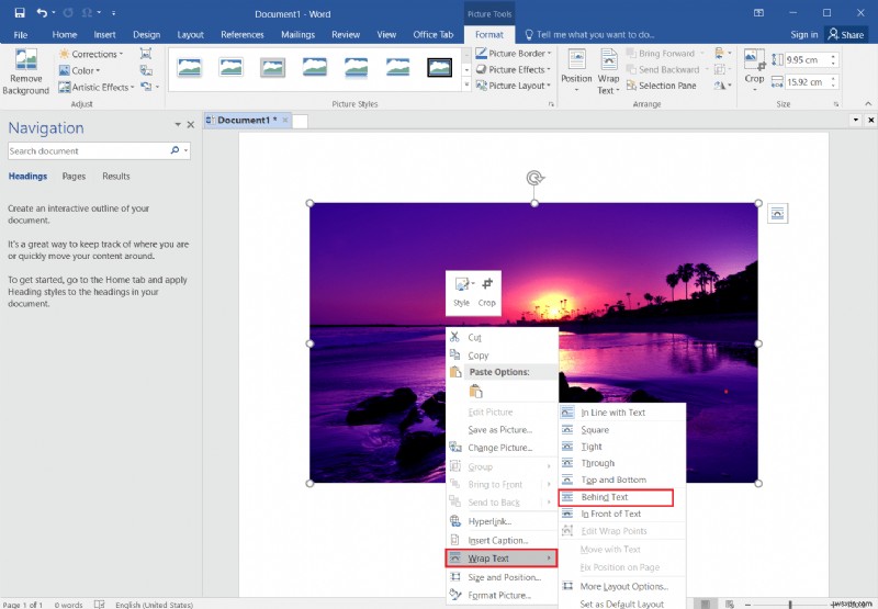 วิธีตั้งค่ารูปภาพพื้นหลังสำหรับ Microsoft Word