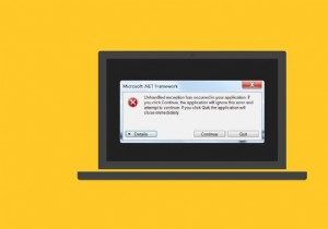 แก้ไขข้อยกเว้นที่ไม่สามารถจัดการได้เกิดขึ้นในแอปพลิเคชันของคุณบน Windows 10 