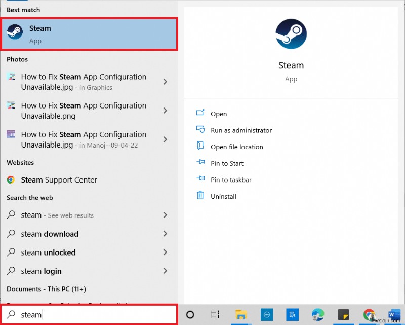 แก้ไขการกำหนดค่าแอพ Steam ไม่พร้อมใช้งานใน Windows 10 