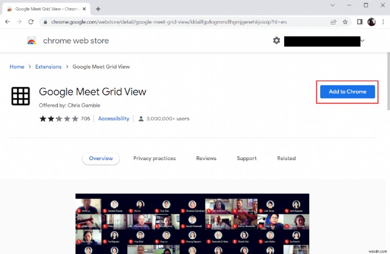 แก้ไขส่วนขยาย Google Meet Grid View