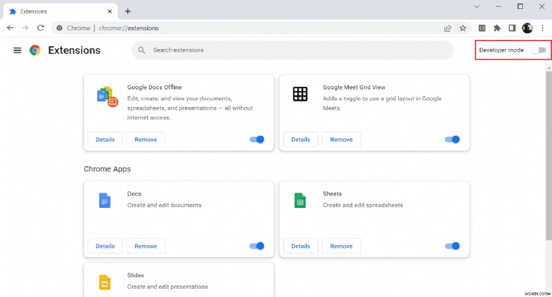 แก้ไขส่วนขยาย Google Meet Grid View