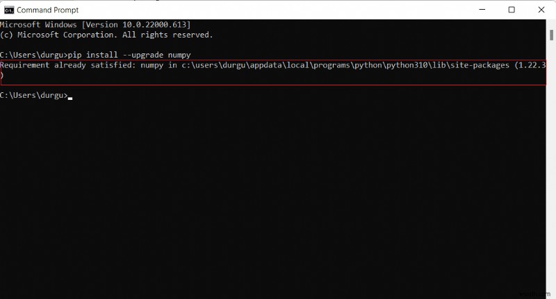 วิธีการติดตั้ง NumPy บน Windows 10 