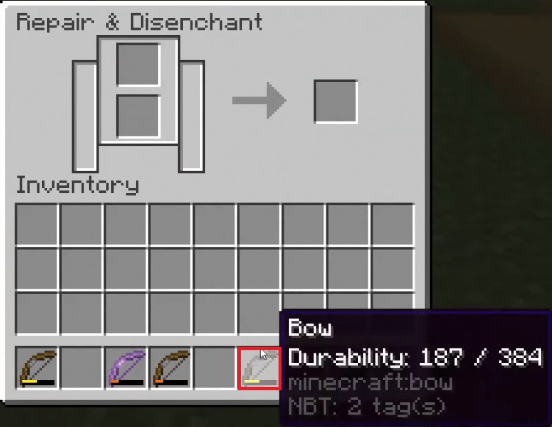 วิธีการซ่อมธนูใน Minecraft