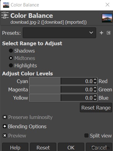 วิธีเปลี่ยนสีใน GIMP 