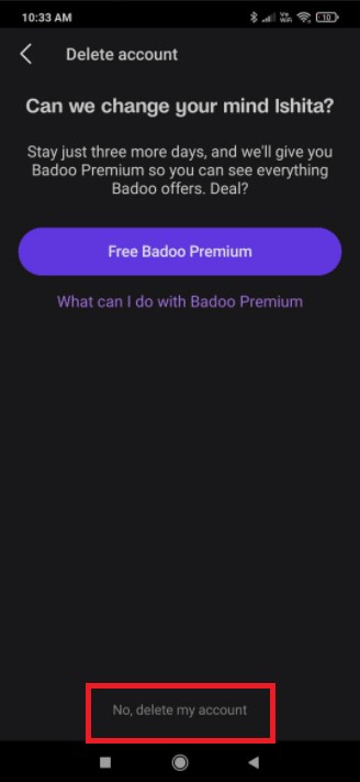 วิธีการลบบัญชี Badoo 