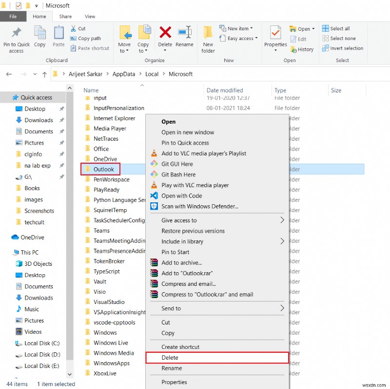 แก้ไข Outlook ค้างเมื่อโหลดโปรไฟล์บน Windows 10 