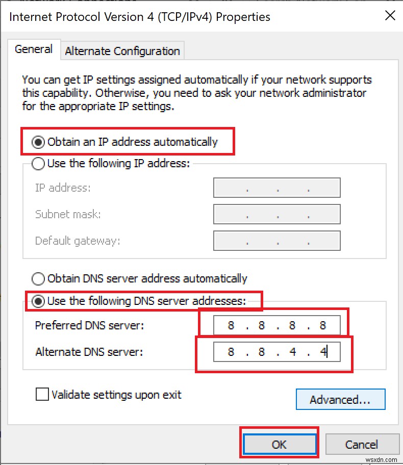 แก้ไขที่อยู่ IP ของเซิร์ฟเวอร์ไม่พบใน Windows 10 