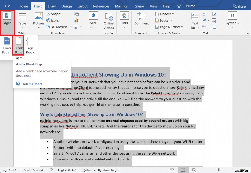 วิธีทำซ้ำหน้าใน Microsoft Word 