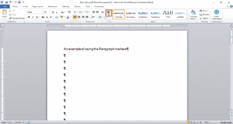 วิธีการลบหน้าใน Word 2010