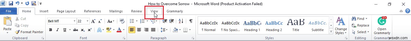 วิธีการลบหน้าใน Word 2010