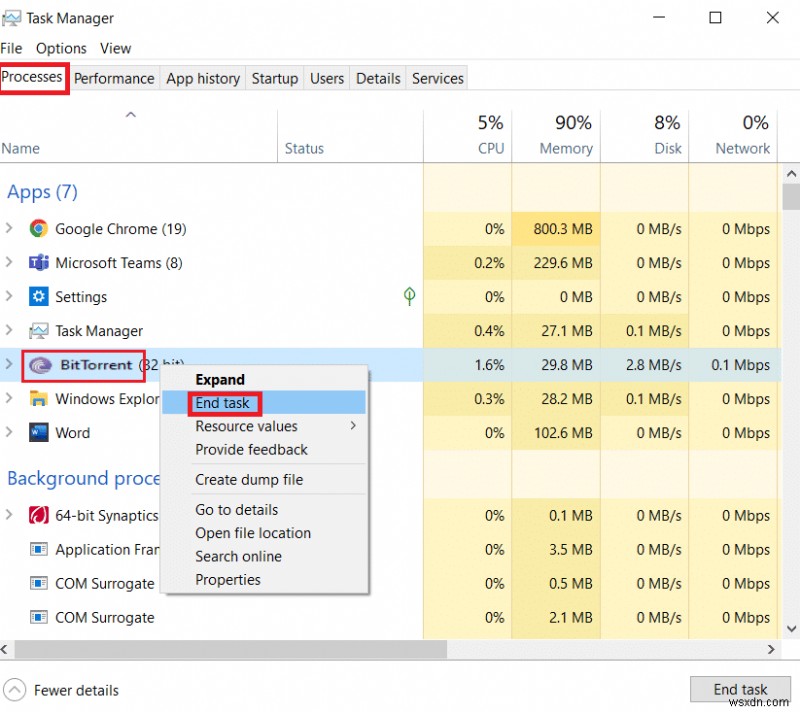 แก้ไขข้อผิดพลาด BitTorrent ที่กระบวนการไม่สามารถเข้าถึงได้