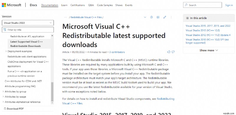 วิธีการซ่อมแซม Microsoft Visual C++ Redistributable