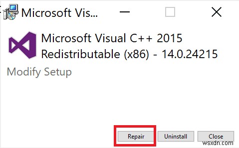 วิธีการซ่อมแซม Microsoft Visual C++ Redistributable