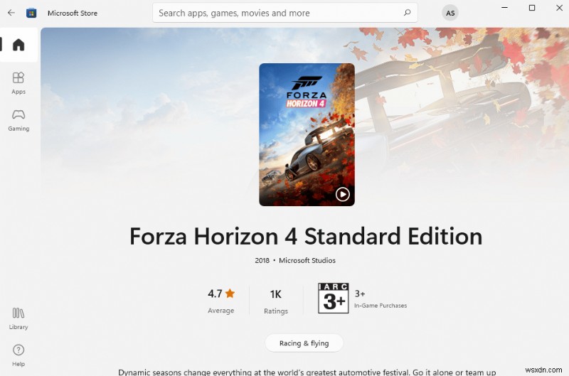 แก้ไข Forza Horizon 4 FH001 ใน Windows 10 