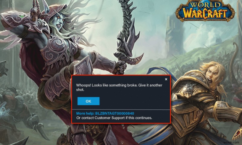 แก้ไขไม่สามารถอัปเดต World of Warcraft BLZBNTAGT00000840 ข้อผิดพลาด 