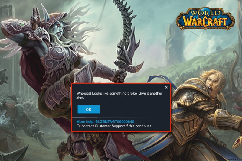 แก้ไขไม่สามารถอัปเดต World of Warcraft BLZBNTAGT00000840 ข้อผิดพลาด 