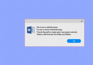แก้ไข Office 365 ชื่อไฟล์ไม่ถูกต้องเมื่อบันทึกข้อผิดพลาด 