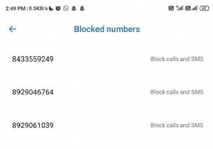 บล็อกข้อความจากหมายเลขบน Android