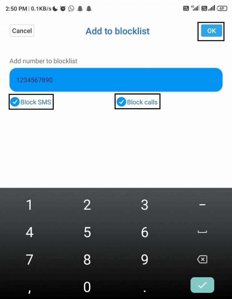 บล็อกข้อความจากหมายเลขบน Android