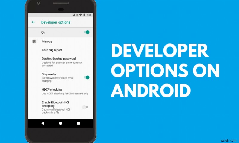 เปิดใช้งานหรือปิดใช้งานตัวเลือกสำหรับนักพัฒนาซอฟต์แวร์บนโทรศัพท์ Android