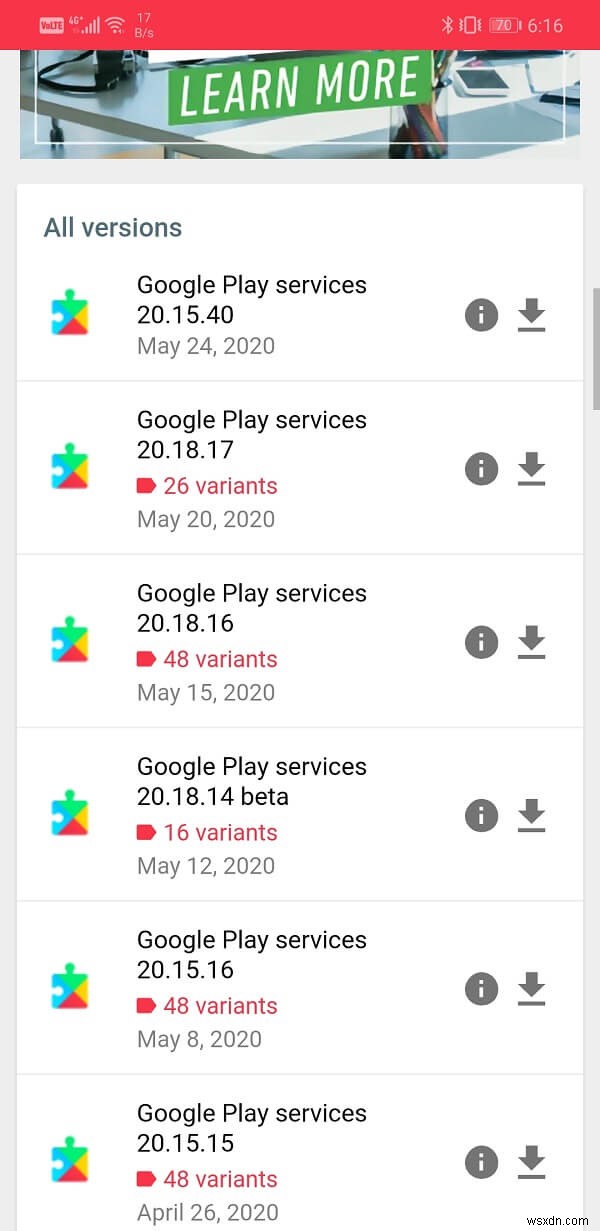 วิธีอัปเดตบริการ Google Play ด้วยตนเอง