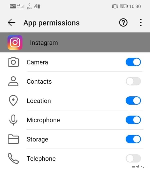 แก้ไขไม่สามารถเข้าถึงกล้องใน Instagram บน Android