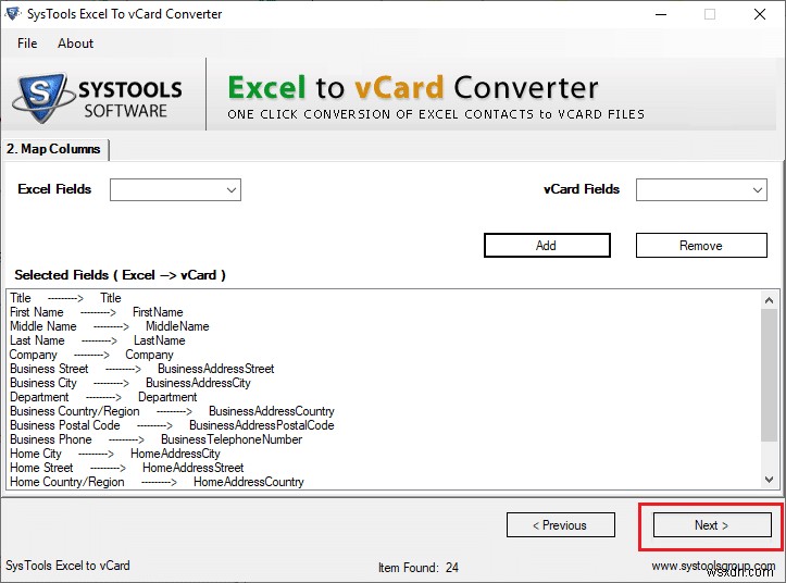 วิธีการแปลงไฟล์ Excel (.xls) เป็นไฟล์ vCard (.vcf)