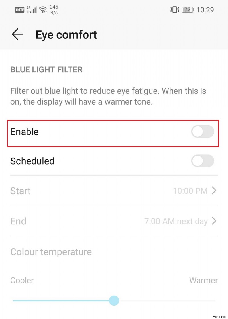 วิธีเปิดใช้งานตัวกรองแสงสีฟ้าบน Android