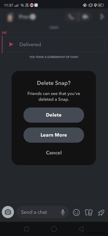 วิธีการยกเลิกการส่งสแน็ปช็อตใน Snapchat