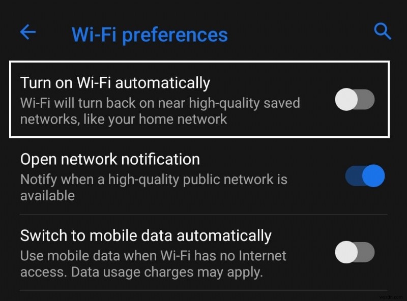 วิธีหยุด WiFi เปิดโดยอัตโนมัติใน Android