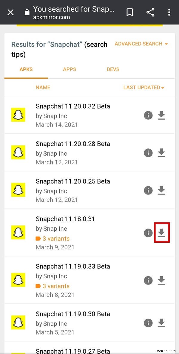 วิธีกำจัดการอัปเดต Snapchat บน Android