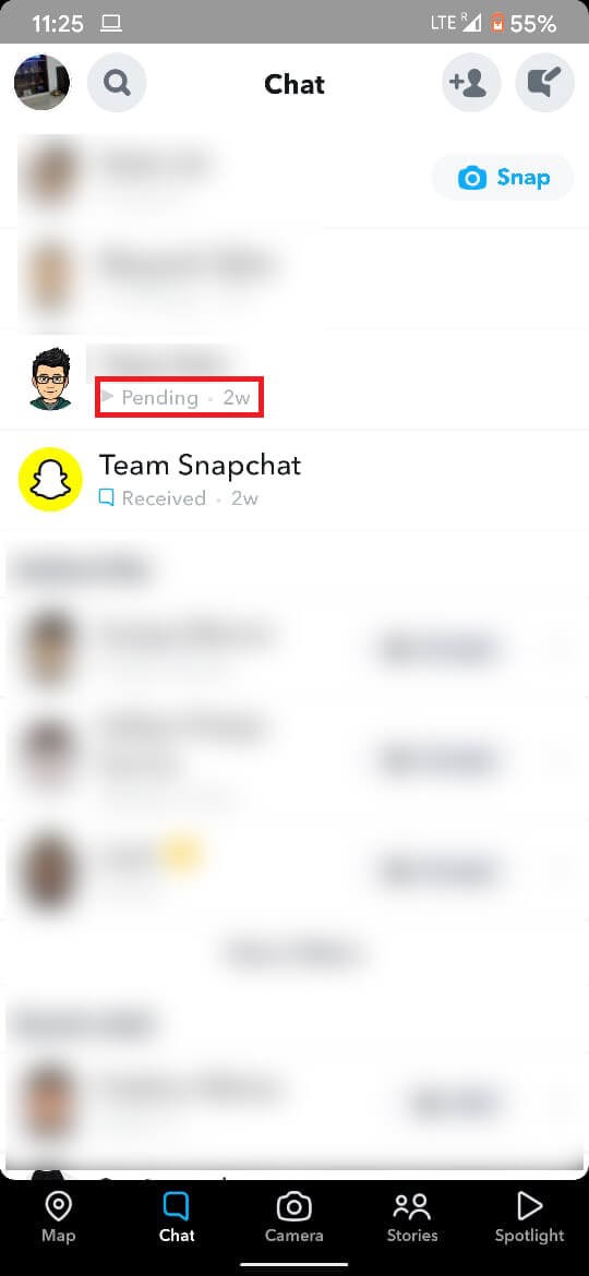 Snapchat ที่รอดำเนินการหมายความว่าอย่างไร