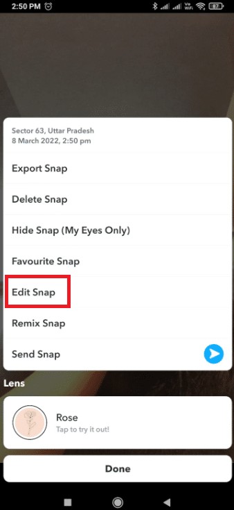 วิธีการใส่ฟิลเตอร์ Snapchat บนรูปภาพจากม้วนฟิล์ม