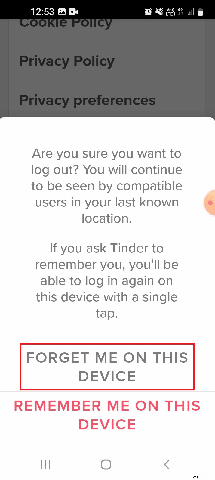 แก้ไขการจับคู่ Tinder หายไปบน Android