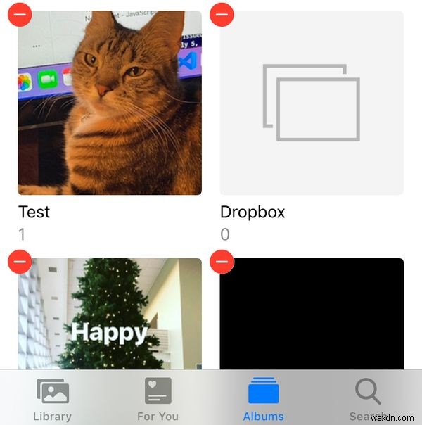 วิธีลบอัลบั้มบน iPhone 