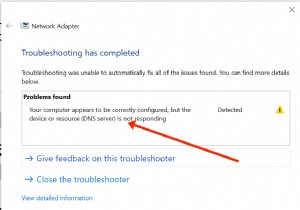 เซิร์ฟเวอร์ DNS ไม่ตอบสนอง – บริการ DNS ล้มเหลว [แก้ไขแล้ว] 