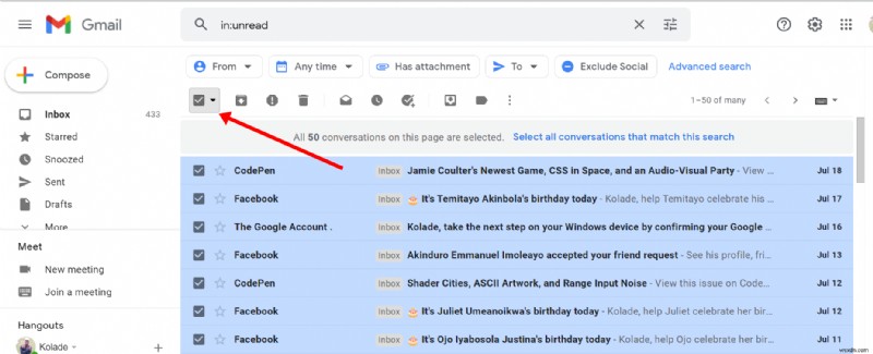 วิธีแบทช์ลบอีเมลใน Gmail – ลบข้อความอีเมลหลายฉบับ 