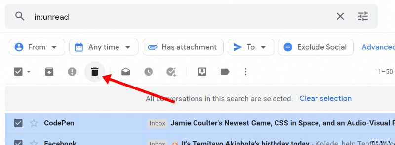 วิธีแบทช์ลบอีเมลใน Gmail – ลบข้อความอีเมลหลายฉบับ 