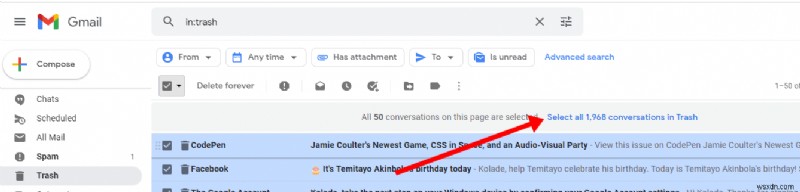 วิธีแบทช์ลบอีเมลใน Gmail – ลบข้อความอีเมลหลายฉบับ 