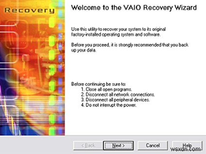 วิธีที่ง่ายที่สุดในการสร้าง Sony VAIO Recovery Disk