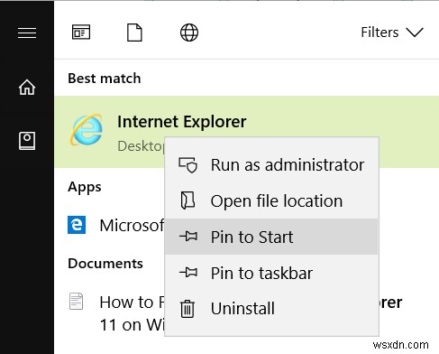 วิธีค้นหาและเปิดใช้ Internet Explorer 11 บน Windows 10