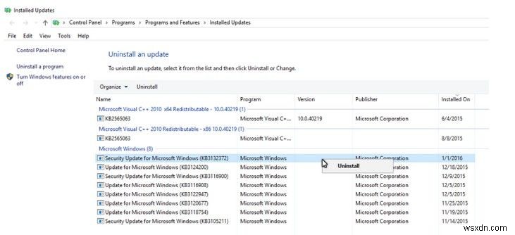 การอัปเดตความปลอดภัยของ Windows 10 (KB3132372) แอปขัดข้อง ทำอย่างไร